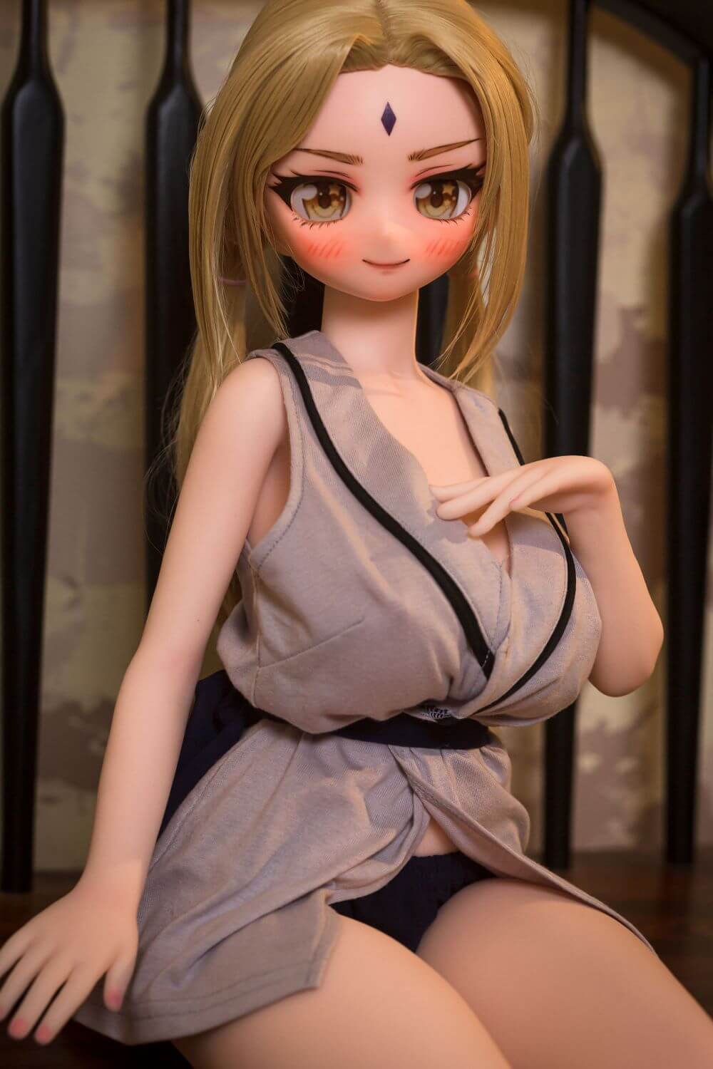 Naruto Mini Sex Doll Tsunade, 85cm Cute Blonde Hair Anime Sex Doll