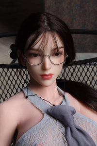 Realisitc 120cm Filipina Mini Sex Doll Tayani Rei with her sweet black hair and glasses