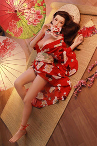 Realistic 165cm Brunette Sex Doll, Skinny Japanese Kimono Princess Ruri