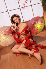 Load image into Gallery viewer, Realistic 165cm Brunette Sex Doll, Skinny Japanese Kimono Princess Ruri
