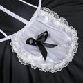 Sexy French Maid Costume for cosplay, detail iamge of Lace Apron Outifit with Ribbons