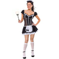 Sexy French Maid Costume for cosplay, Lace Apron Outifit with Ribbons and Headgear,  with a model