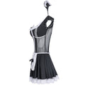 Sexy French Maid Costume for cosplay, Lace Apron Outifit with Ribbons and Headgear, the profil image