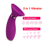 Load image into Gallery viewer, Clit Enlarger Nipples Pump, Suction Clit Stimulator &amp; Licking Vibrator
