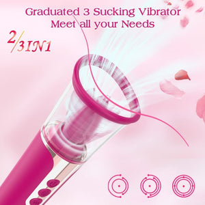 3 in 1 Clitoral Licking Sucking Sex Toy for Women G Spot Dildo Vibrator Tongue