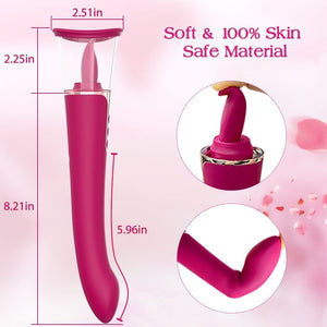 Clit Pump with G-spot Vibrator, Sucking & Licking Clit Stimulator Kemelia Clit Pump with G-spot Vibrator, Sucking & Licking Clit Stimulator Kemelia
