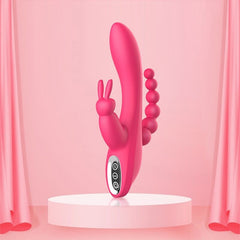Rabbit Vibrator & Anal Beads Butt Plug, Clit Massager with G-Spot Dild Kemelia Rabbit Vibrator & Anal Beads Butt Plug, Clit Massager with G-Spot Dild Kemelia