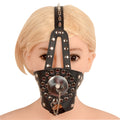 Mouth Harness Gag - Leather BDSM Accessoires with A Plug