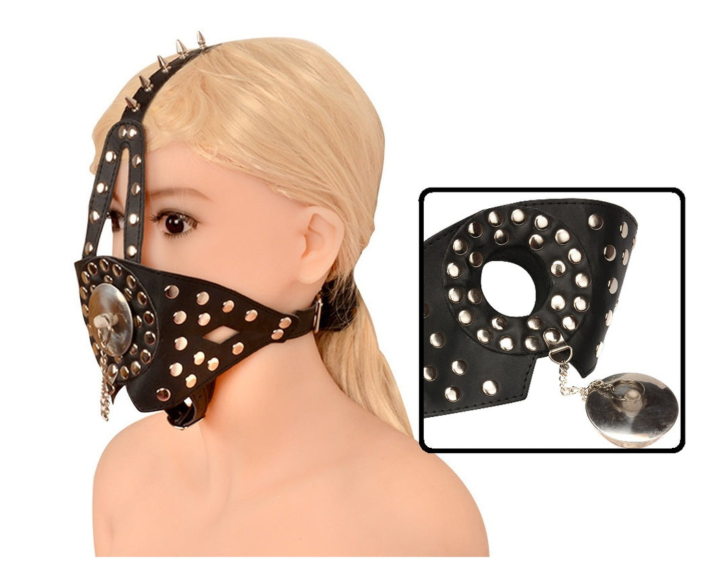 Mouth Harness Gag - Leather BDSM Accessoires with A Plug