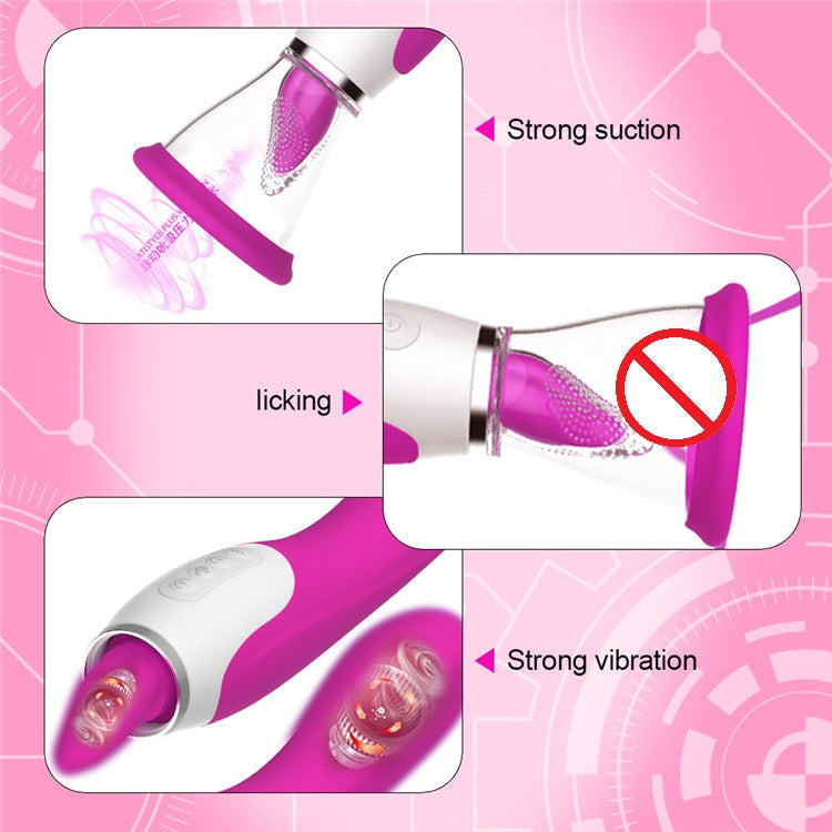 Clit Pump Sucking & Licking Vibrator, 3-in-1 G-Spot Vibrator