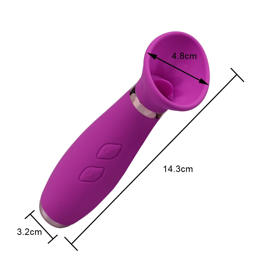 Clit Enlarger Nipples Pump, Suction Clit Stimulator & Licking Vibrator