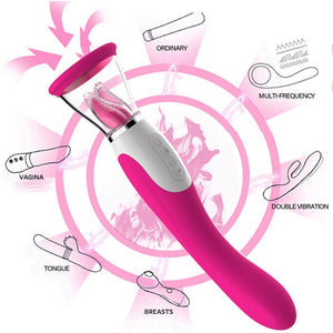 Clit Pump Sucking & Licking Vibrator, 3-in-1 G-Spot Vibrator Kemelia Clit Pump Sucking & Licking Vibrator, 3-in-1 G-Spot Vibrator Kemelia