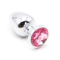 Jeweled Metal Anal Plugs, Stainless Butt Plug Trainer for Beginners, Color Pink