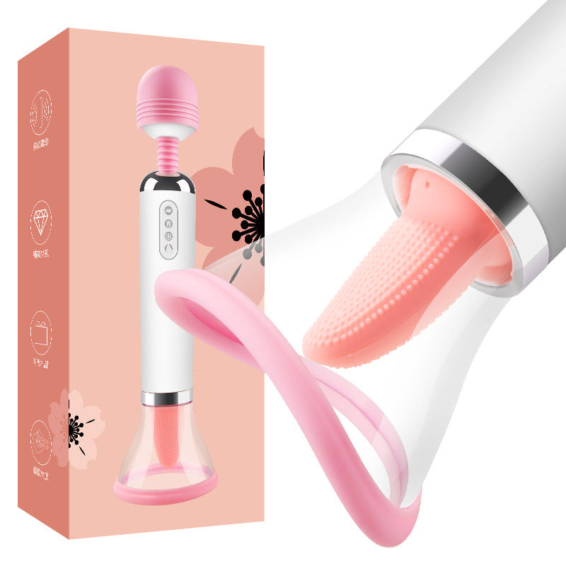 Clit Enlarger & Wand Vibrator, Sucking & Licking 3-in-1 Clit Stimulator