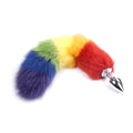 Colorful Fox tail Silicone & Metal Butt Plug Stopper Fetish Anal Insert Sex toys