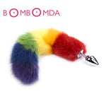 Load image into Gallery viewer, Colorful Fox tail Silicone &amp; Metal Butt Plug Stopper Fetish Anal Insert Sex toys
