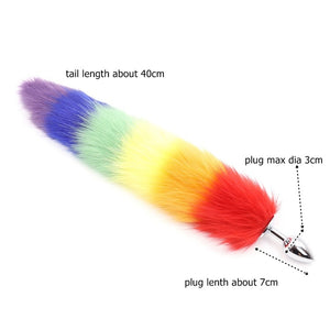 Colorful Fox tail Silicone & Metal Butt Plug Stopper Fetish Anal Inser Kemelia Colorful Fox tail Silicone & Metal Butt Plug Stopper Fetish Anal Inser Kemelia