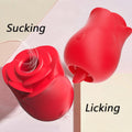 Suction Rose Vibrator - Tongue licking clitoris massager oral sex stimulation