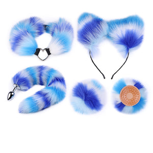 Cosplay Fox Tails Butt Plug with Collar Fox Ears