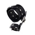 bondage kit - Black Leather Wrists Handcuffs
