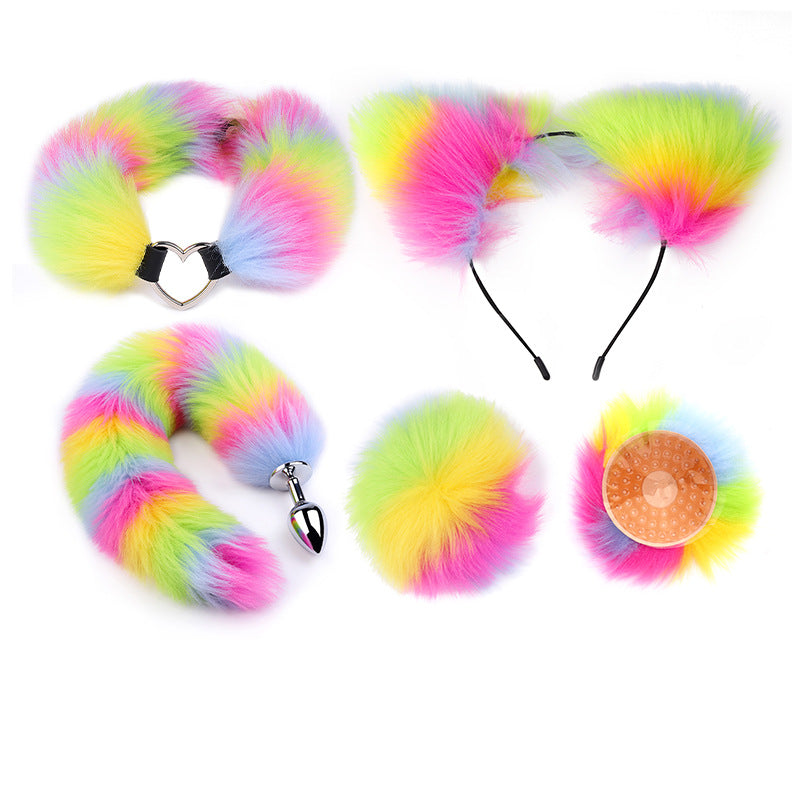 Cosplay Fox Tails Butt Plug with Collar Fox Ears Kemelia Cosplay Fox Tails Butt Plug with Collar Fox Ears Kemelia