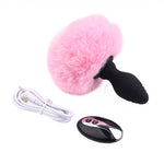 Load image into Gallery viewer, Bunny Tail Vibrating Anal Plug, Remote Sex Toy for BDSM Animal Plays
