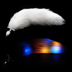Fox Tail Metal Plug - Anal Plug with Flashing Light Kemelia Fox Tail Metal Plug - Anal Plug with Flashing Light Kemelia