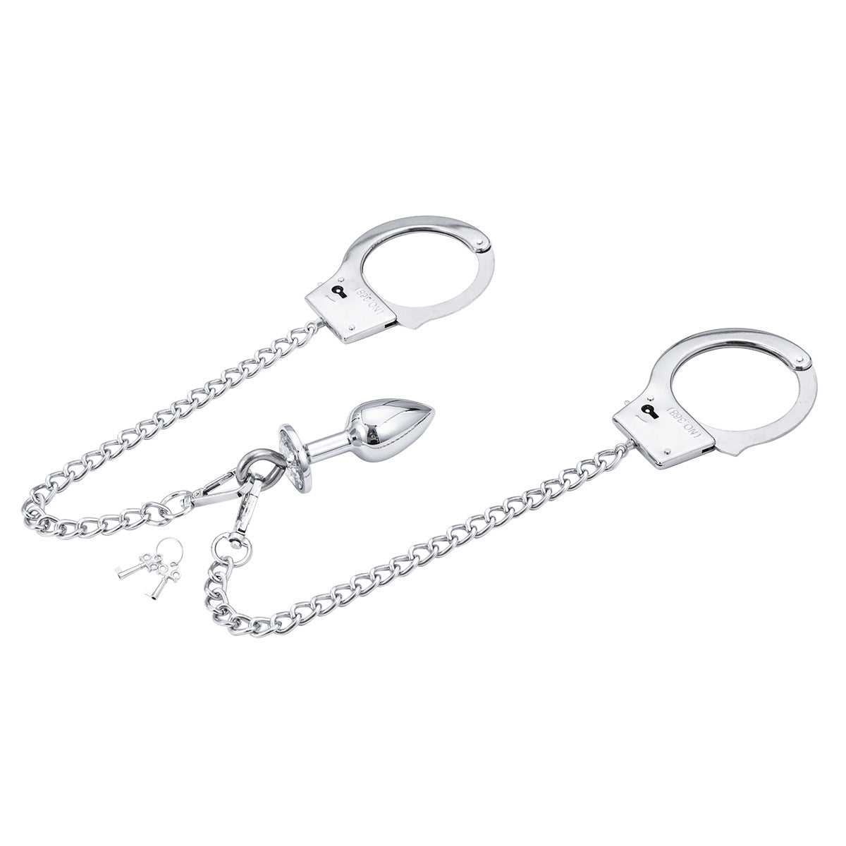 Anal Plug with Handcuffs - Iron Chain Intimate Toys for BDSM