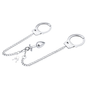 Anal Plug with Handcuffs - Iron Chain Intimate Toys for BDSM Kemelia Anal Plug with Handcuffs - Iron Chain Intimate Toys for BDSM Kemelia