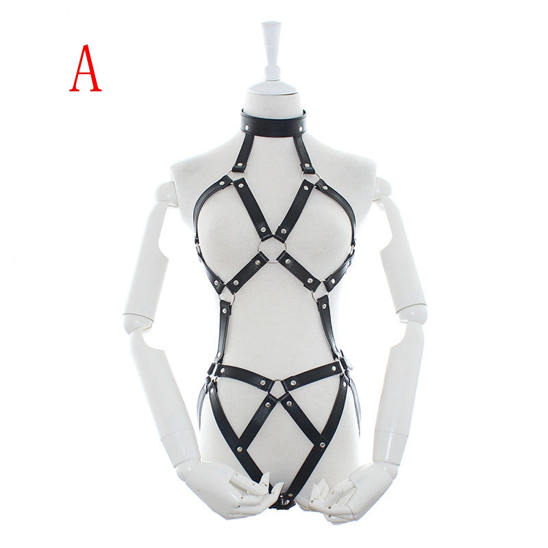 Leather Bondage Restraints - Harness Slave Costumes