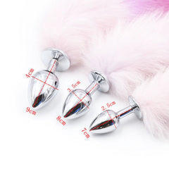 Sexy Faux Fox Metal Butt Plug Tail Set with Hairpin Kit Butt Plug Anal   Kemelia