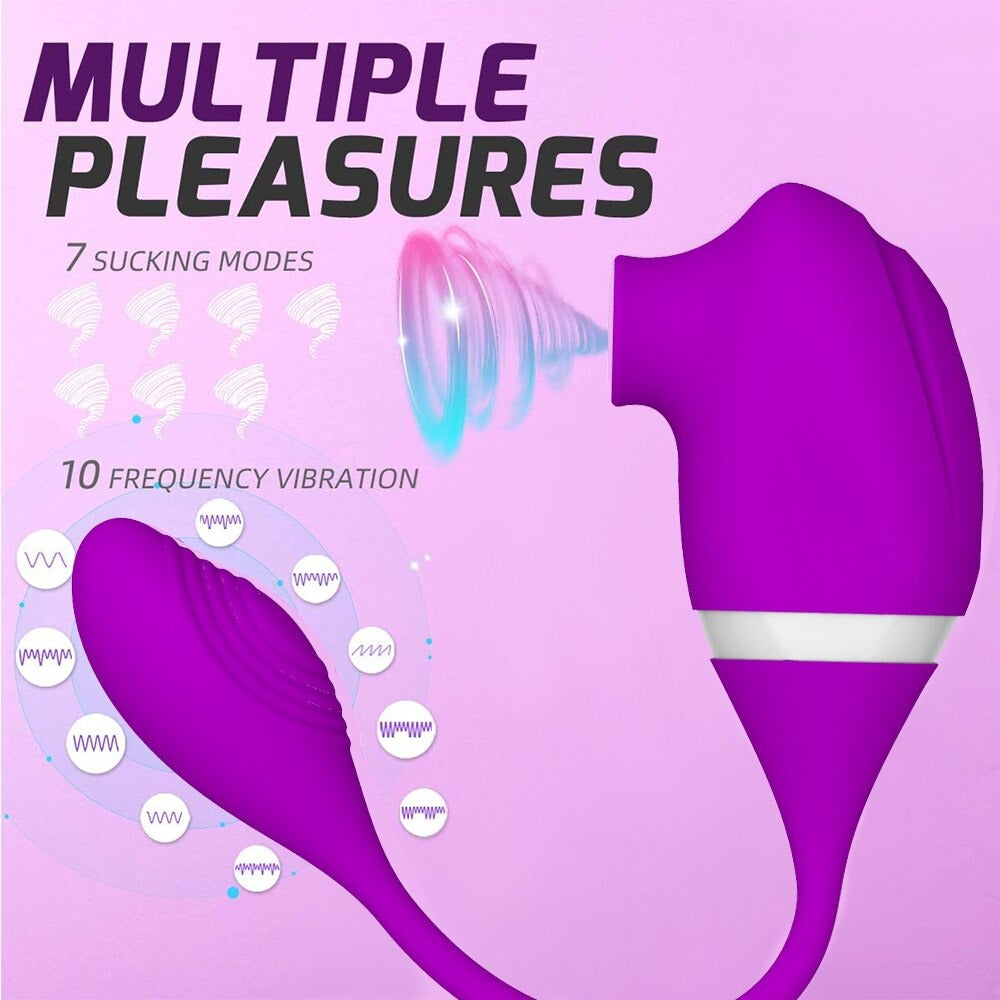 Clit Sucker Vagina Sucking Vibrator with Vibrating Egg 2 In 1 G-Spot C Kemelia Clit Sucker Vagina Sucking Vibrator with Vibrating Egg 2 In 1 G-Spot C Kemelia