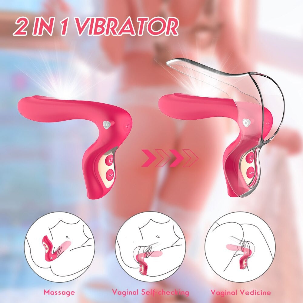 Couples Sex Toys 2 in 1 Speculum Vibrators Dilators Women Vaginal Expander Light