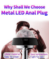 LED Voice Control Butt Plug - Stainless Steel Beads Metal BDSM Toy