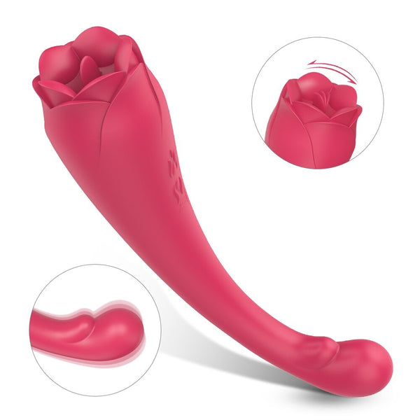 Rose Shape G Spot Vagina Suck Vibrator for Female Nipple Oral Lick Cli   Kemelia