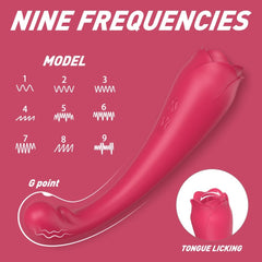 Rose Shape G Spot Vagina Suck Vibrator for Female Nipple Oral Lick Cli   Kemelia